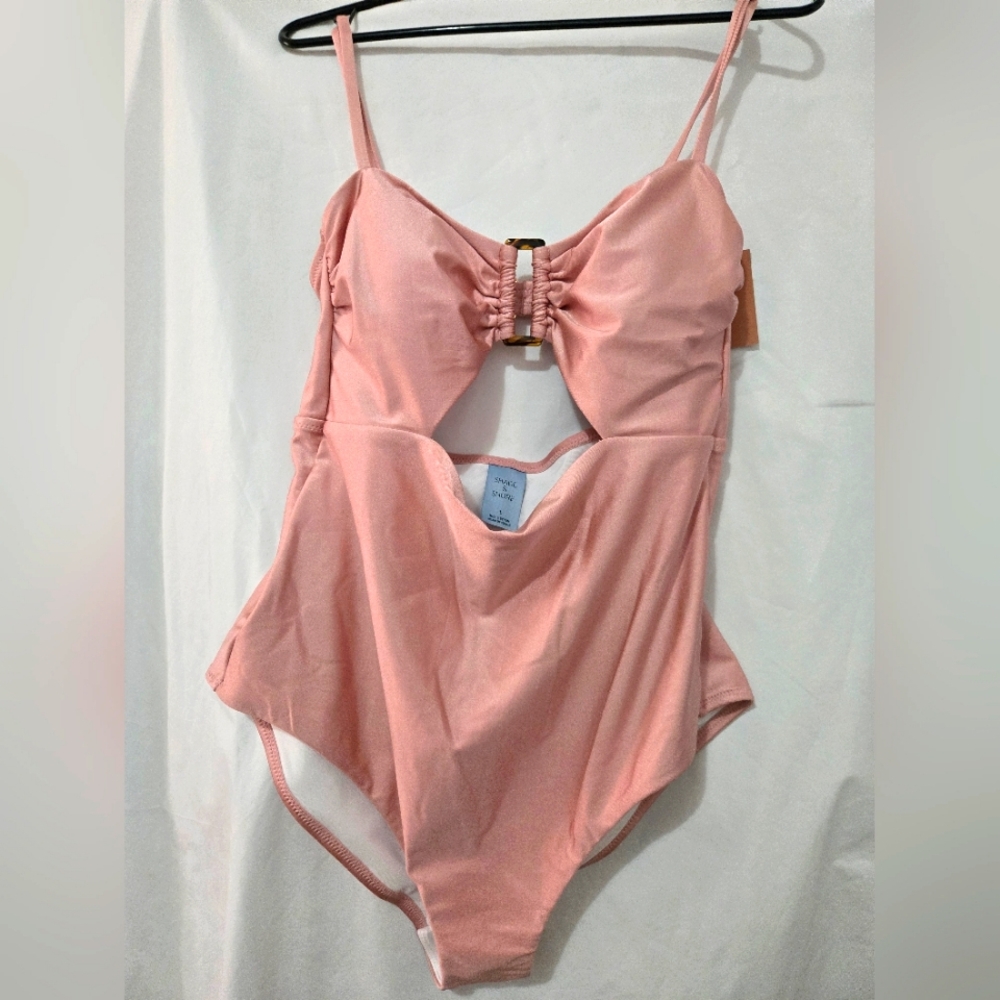 NWT SHADE AND SHORE PINK BATHINGSUIT LARGE